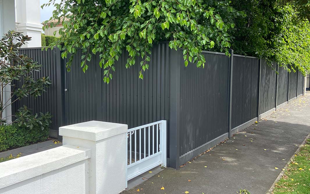 Colorbond fence panels with side gate