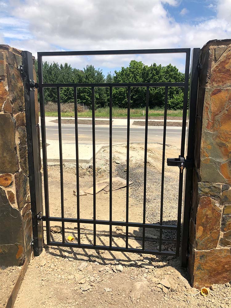 pedestrian gate with lock